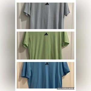 Adidas Men's Blue and Green Short Sleeve Tees Size Medium